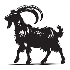 goat silhouette vector illustration in white background