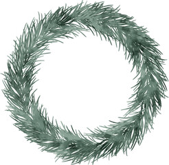 Christmas Greenery Wreath Watercolor