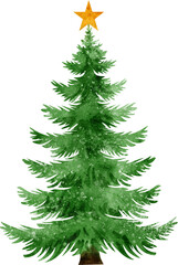 Watercolor Christmas Tree Illustration
