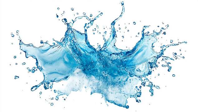 water splash in blue color on white background