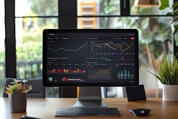 Analyze trends with our comprehensive sales analytics, highlighted in a modern, datadriven workspace