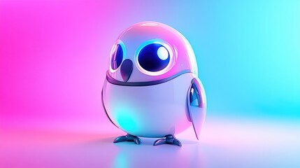 Robo-Parrot in a Futuristic Playground with Minimalistic Abstract Background