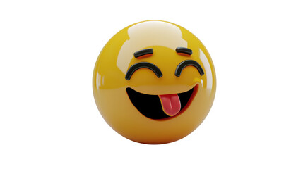 3D Emoji with a wink and tongue out ,isolated on a pure white background