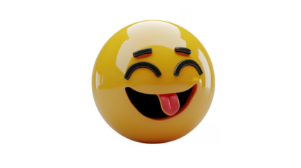 3D Emoji with a wink and tongue out ,isolated on a pure white background