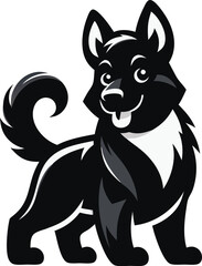 High-Quality German Shepherd Dog Silhouette Vector Illustration | Perfect for Canine Art & Design