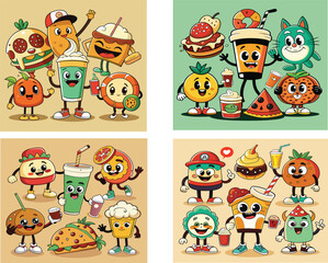 Fototapeta premium fast food cartoons