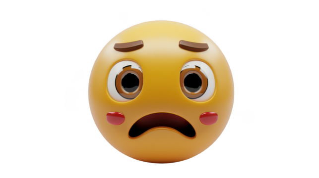 3D Emoji with a neutral face ,isolated on a pure white background
