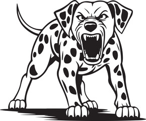 Dalmatian Dog Angry Stylized Vector