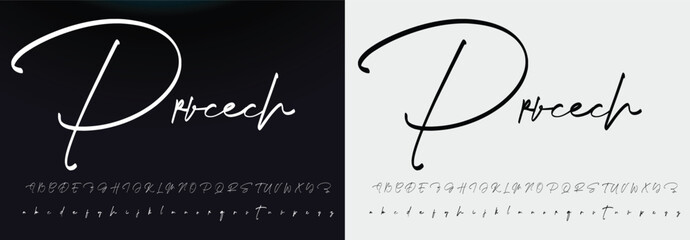 signature Font Calligraphy Logotype Script Brush Font Type Font lettering handwritten