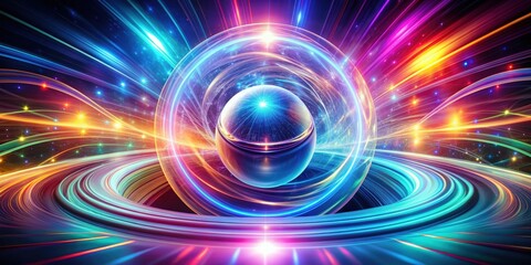 Obraz premium vivid abstract background with beautiful swirl trail effect frame, mystical portal, bright sphere lens