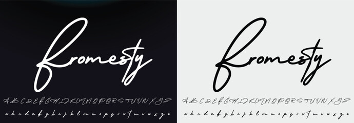 signature Font Calligraphy Logotype Script Brush Font Type Font lettering handwritten