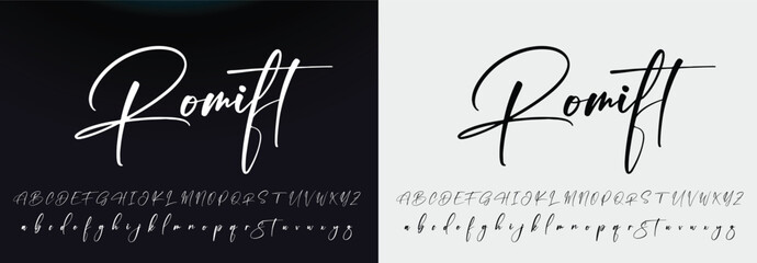 signature Font Calligraphy Logotype Script Brush Font Type Font lettering handwritten