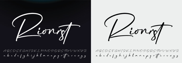 signature Font Calligraphy Logotype Script Brush Font Type Font lettering handwritten