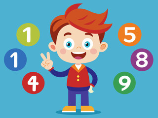 Hands count with fingers. Cartoon counting from one to ten, showing numbers, using hands gestures. Ten number dotted. Basics math learning. Vector illustration
