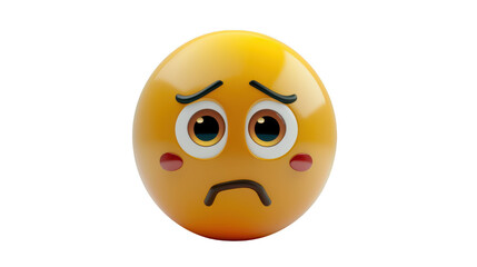 Fototapeta premium 3D Emoji with a look of hope ,isolated on a pure white background