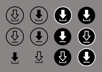 Download icon, Load symbol. Download button and download icon flat vector illustration.