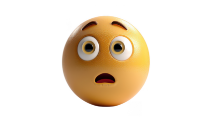 3D Emoji with a look of curiosity ,isolated on a pure white background