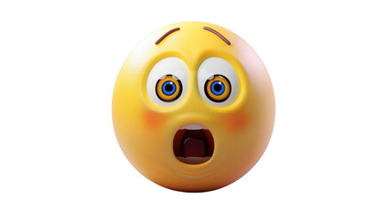 Fototapeta premium 3D Emoji with a look of wonder ,isolated on a pure white background