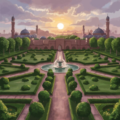 Mughal Garden illustration