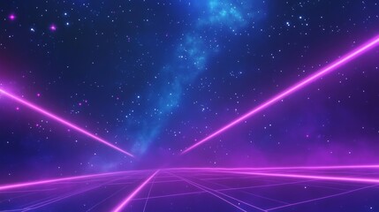 Obraz premium A futuristic retro sci-fi background with a digital cyber surface. Suitable for retro style designs.