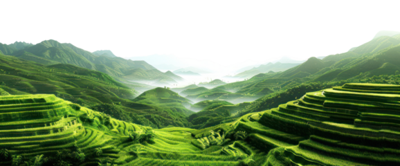PNG Lush terraced hills and mountains