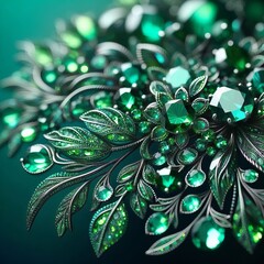 25 6 Emerald Rhinestones Brilliant green rhinestones that symbol