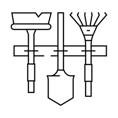 wall tool holder garage tool line icon vector. wall tool holder garage tool sign. isolated contour symbol black illustration