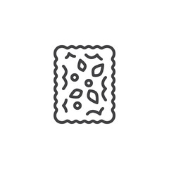 Focaccia bread line icon