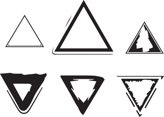 Triangle Symbol   Dark Silhouette Shapes Vector Set