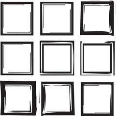 Grunge rectangular frame stamp   Dark Silhouette Shapes Vector Set