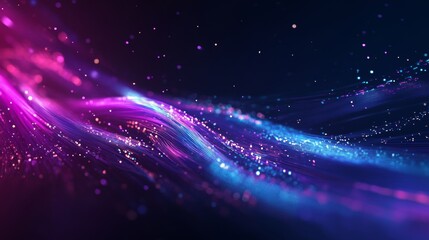 Obraz premium 3D illustration of abstract orange particles of optical fiber