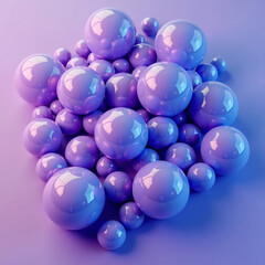 Abstract wallpaper formed from purple and blue 3d spheres. multicolored 3d render