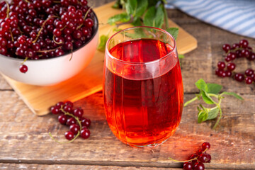 Red currant juice or liquor in glass
