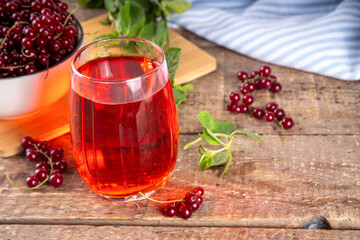 Red currant juice or liquor in glass