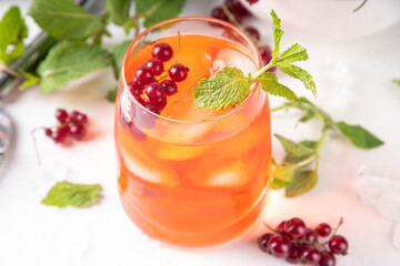 Red Currant Caipirinha, lemonade or sangria drink