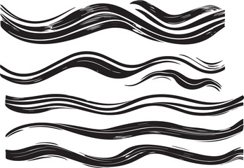 Water Waves   Modern Black Silhouette Design Elements