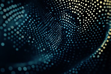 Fototapeta premium Designed in dark blue with a pipe and dot connection. Using a light circle for the back, this background combines abstract technology with modern networking.