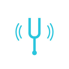 Resonate tuning fork icon. Isolated on white background. From blue icon set.