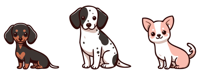 Dogs Collection 1 cute on a white background, vector illustration