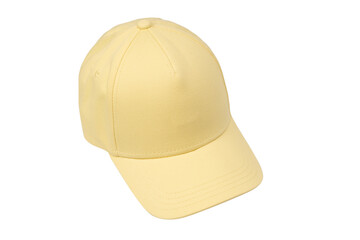 Yellow cap isolated on white background.