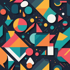 Obraz premium Abstract background with colorful geometric shapes and minimalistic design