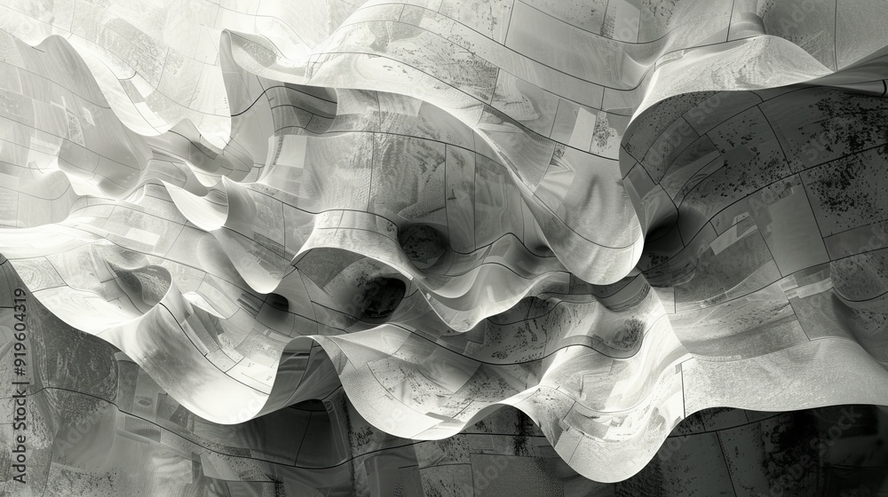 Poster smooth gradients and rough creating a visually intriguing design in a monochromatic color schemes