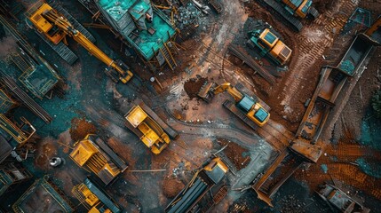 Aerial View of Construction Site