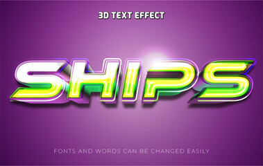 Ships attack 3d editable text effect style