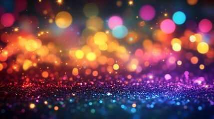 colorful boken glitter background, for celebration or banner, color glitter with delicate beautiful shimmering, abstract wallpaper