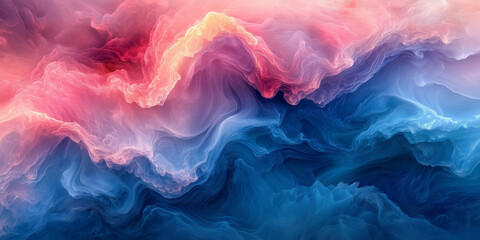 Fototapeta premium Vibrant Pink & Blue Flowing Abstract Clouds Art Background Wallpaper