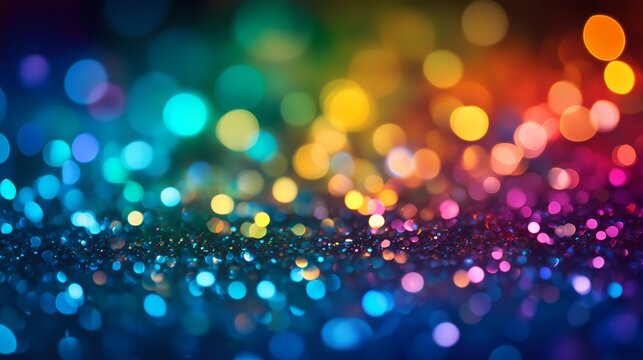 colorful boken glitter background, for celebration or banner, color glitter with delicate beautiful shimmering, abstract wallpaper