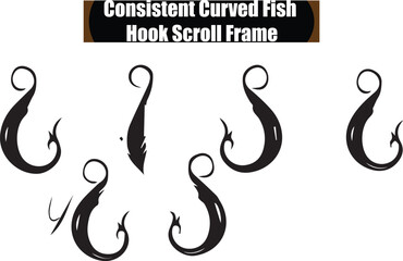 Hook Scroll Frame   Flat Black Silhouette Vector Art Bundle