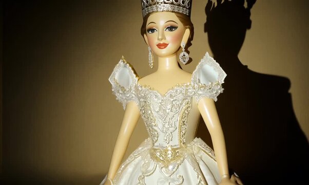 Close-up of a Cardboard Queen Cutout in Dim Lighting