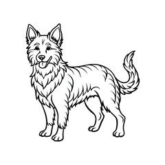 line art dog icon vector illustration 